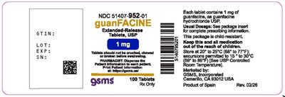 51407-952-01ol (Guanfacine ER Tablets USP 1mg)